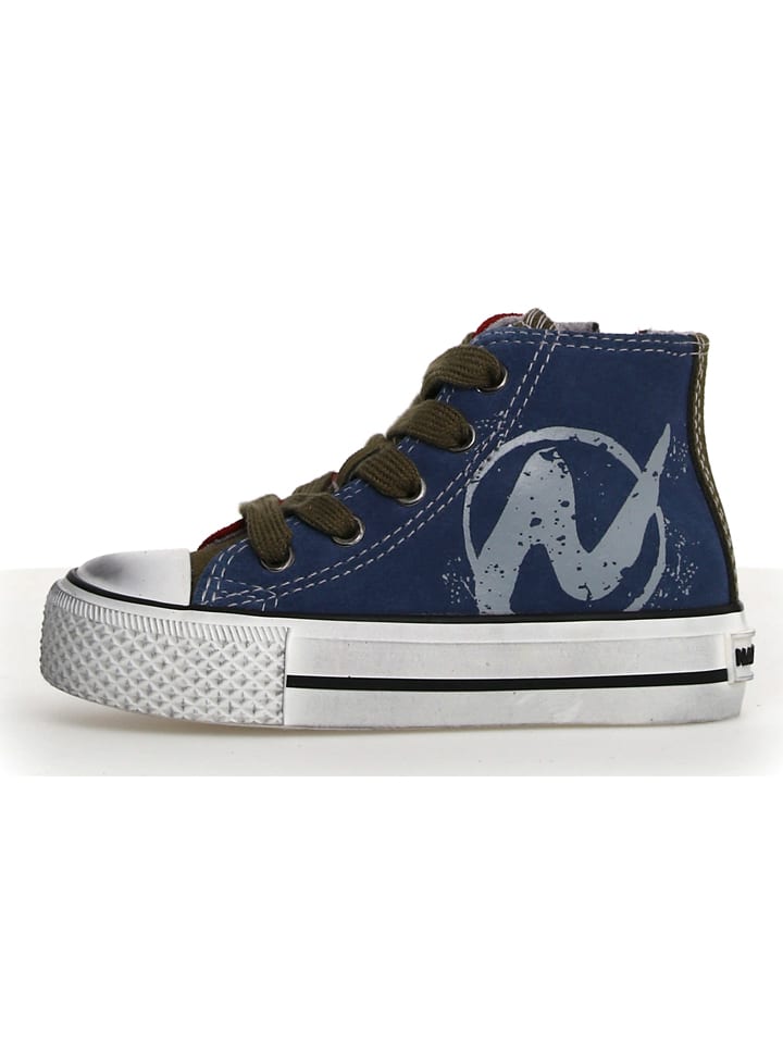 Leren sneakers blauw/rood