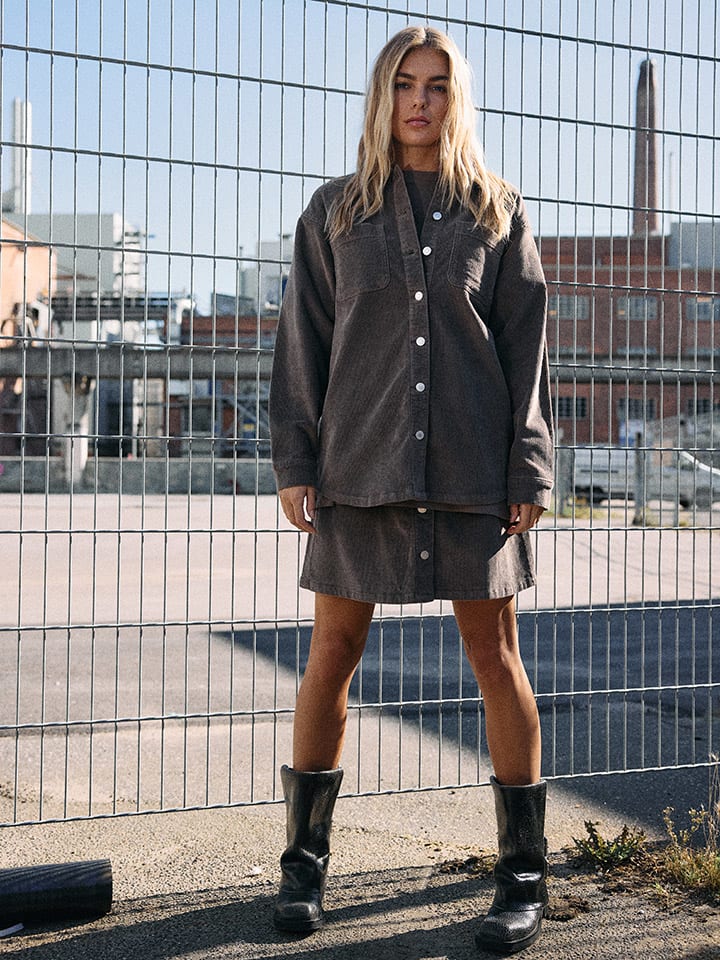 Cordjacke in Taupe