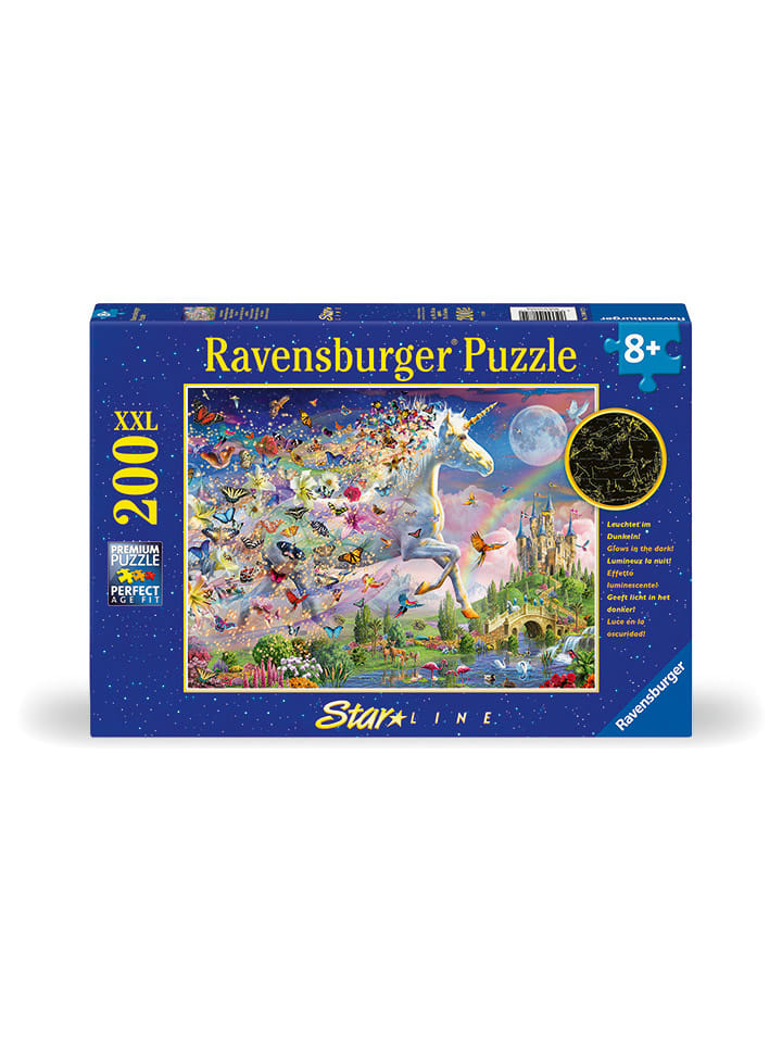 200-delige puzzel "LIchtgevende vlindereenhoorn" - vanaf 8 jaar