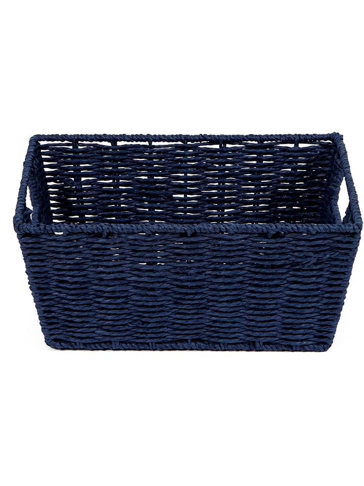 Aufbewahrungskorb "Etna" in Dunkelblau - (B)31 x (H)24 x (T)14 cm