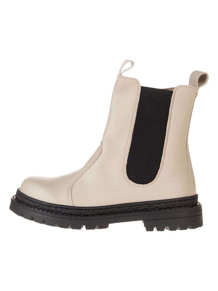 Leren chelseaboots zilverkleurig