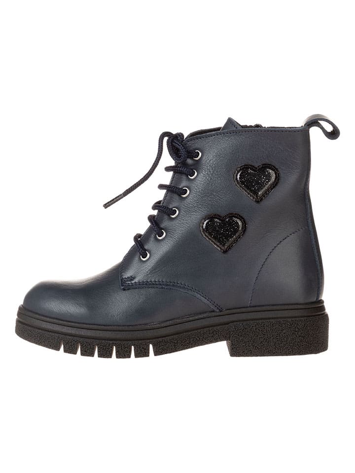 Leder-Boots in Dunkelblau