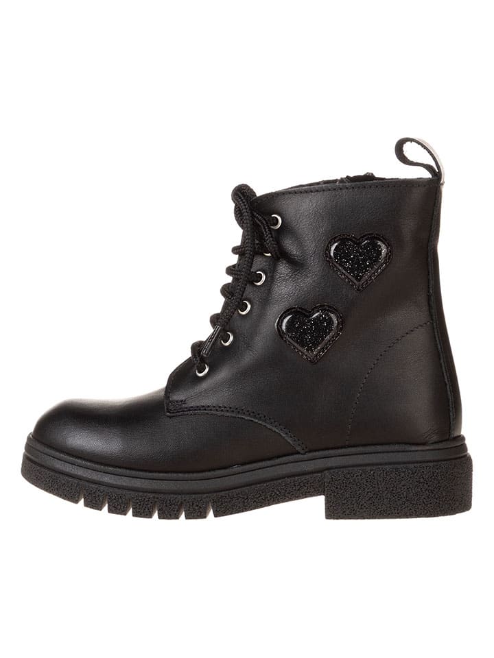 Leder-Boots in Schwarz