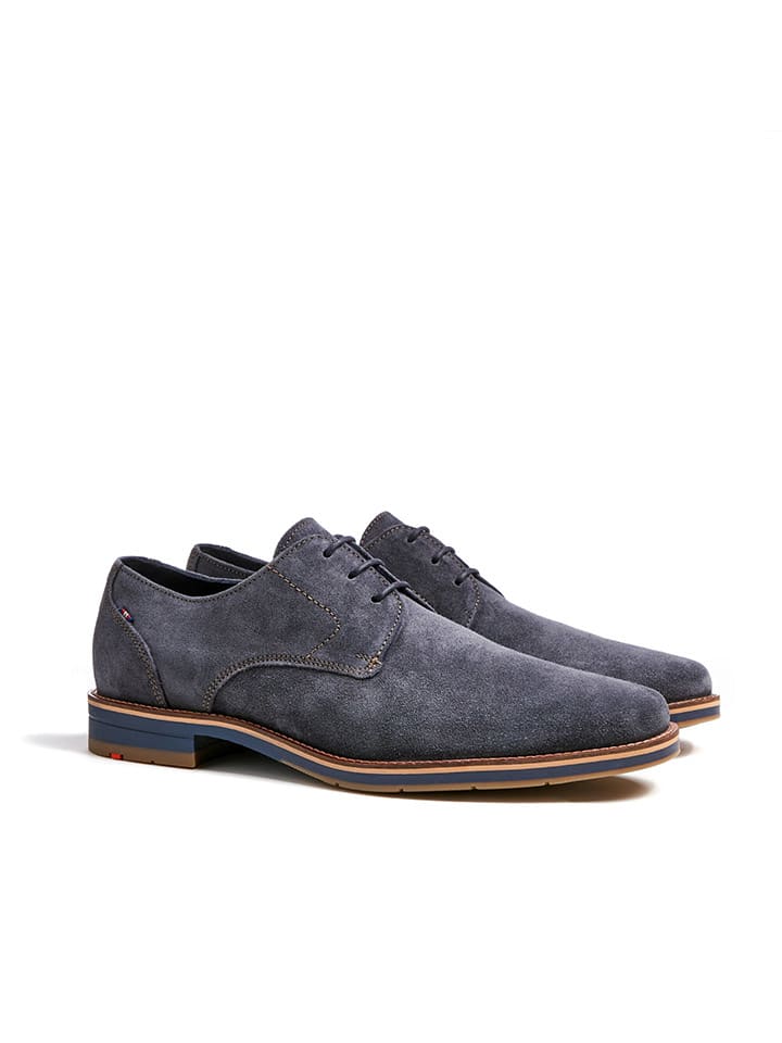 Leder-Schnürschuhe "Langston" in Grau