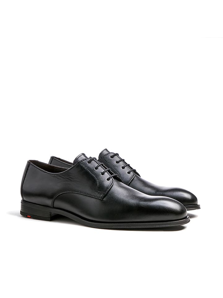 Leder-Schnürschuhe "Sabre" in Schwarz