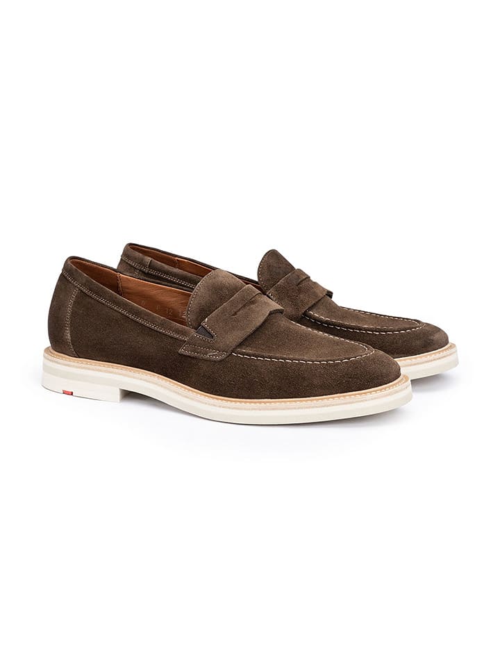 Leder-Mokassins "Justin" in Taupe