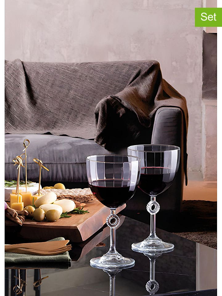 6-delige set: glazen op steel - 270 ml