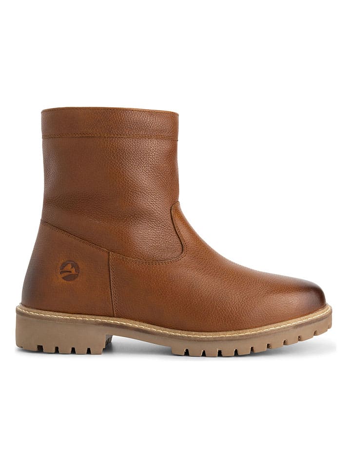 Leder-Boots "Fyresdal" in Hellbraun