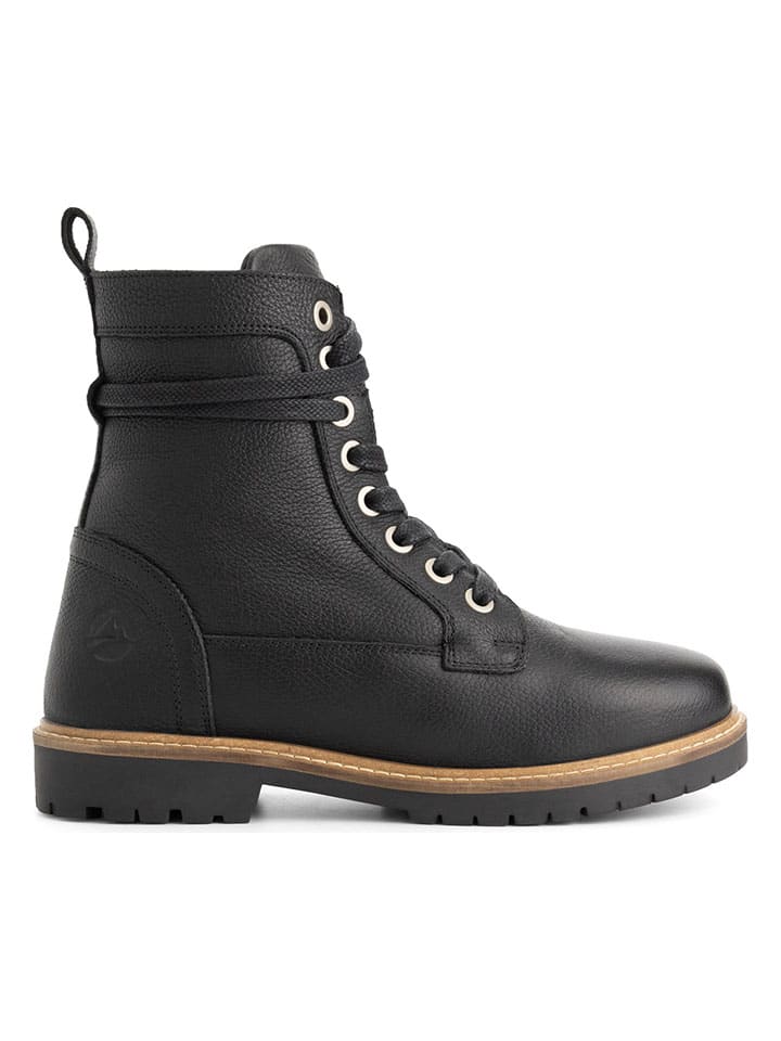 Leder-Boots "Kongsmark" in Schwarz