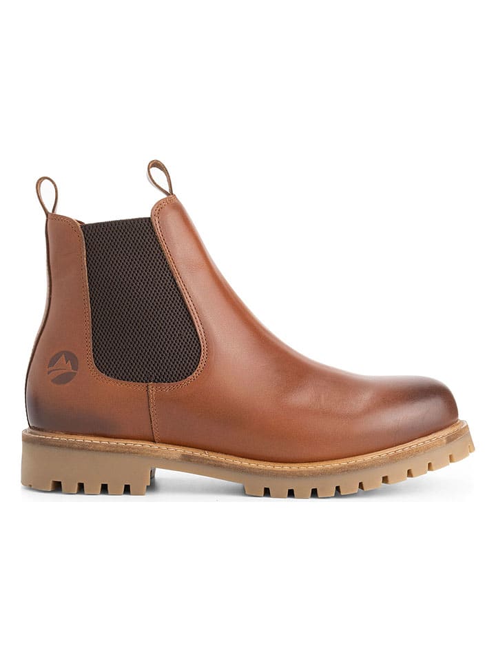 Leder-Chelsea-Boots "Nodeland" in Hellbraun