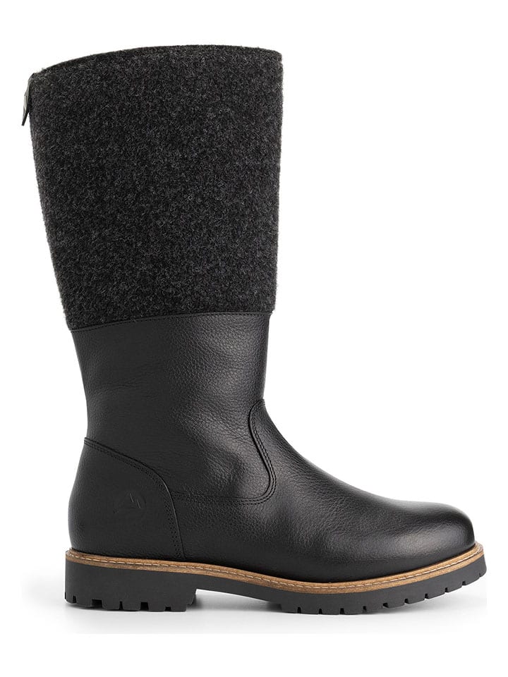 Leder-Stiefel "Skive" in Schwarz