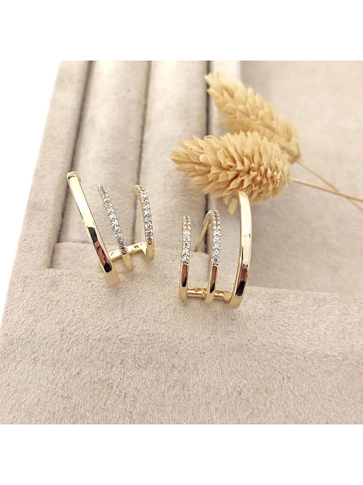 Vergold. Ohrstecker mit Edelsteinen