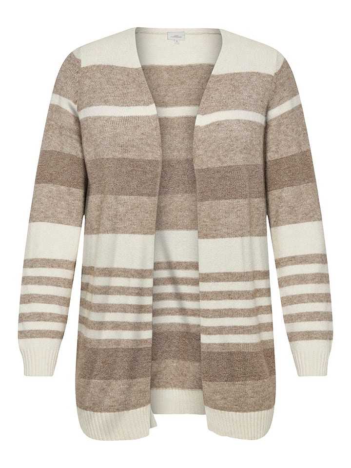 Cardigan in Hellbraun/ Creme