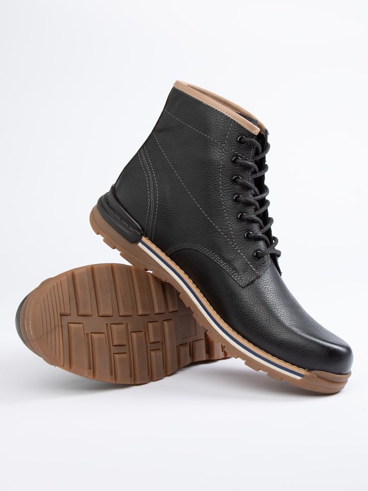 Leder-Boots in Schwarz
