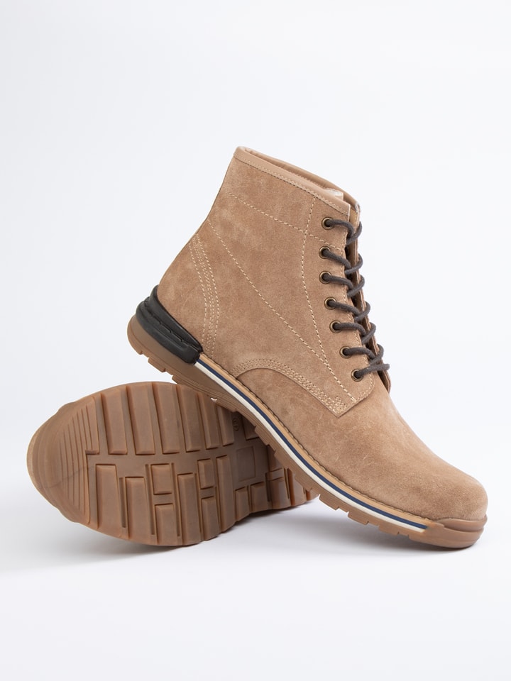 Leder-Boots in Beige