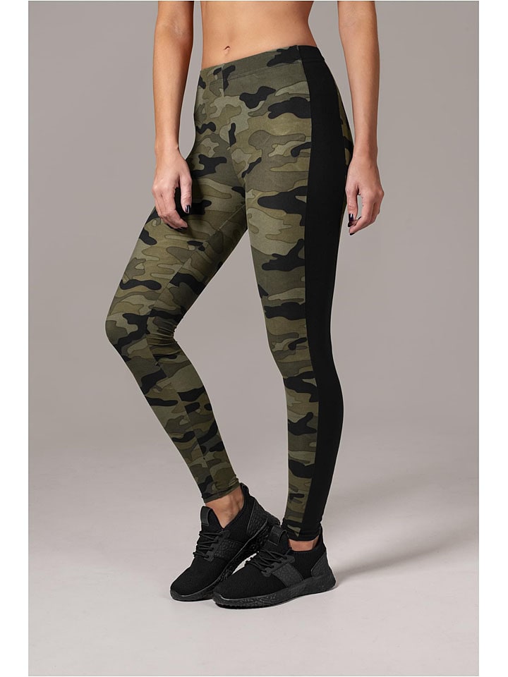 Leggings in Khaki/ Schwarz