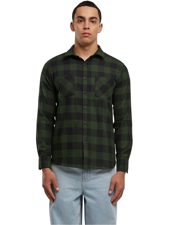 Hemd in Khaki/ Schwarz
