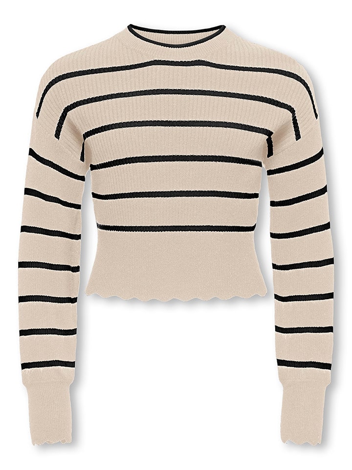 Pullover "Ibi" in Beige/ Schwarz