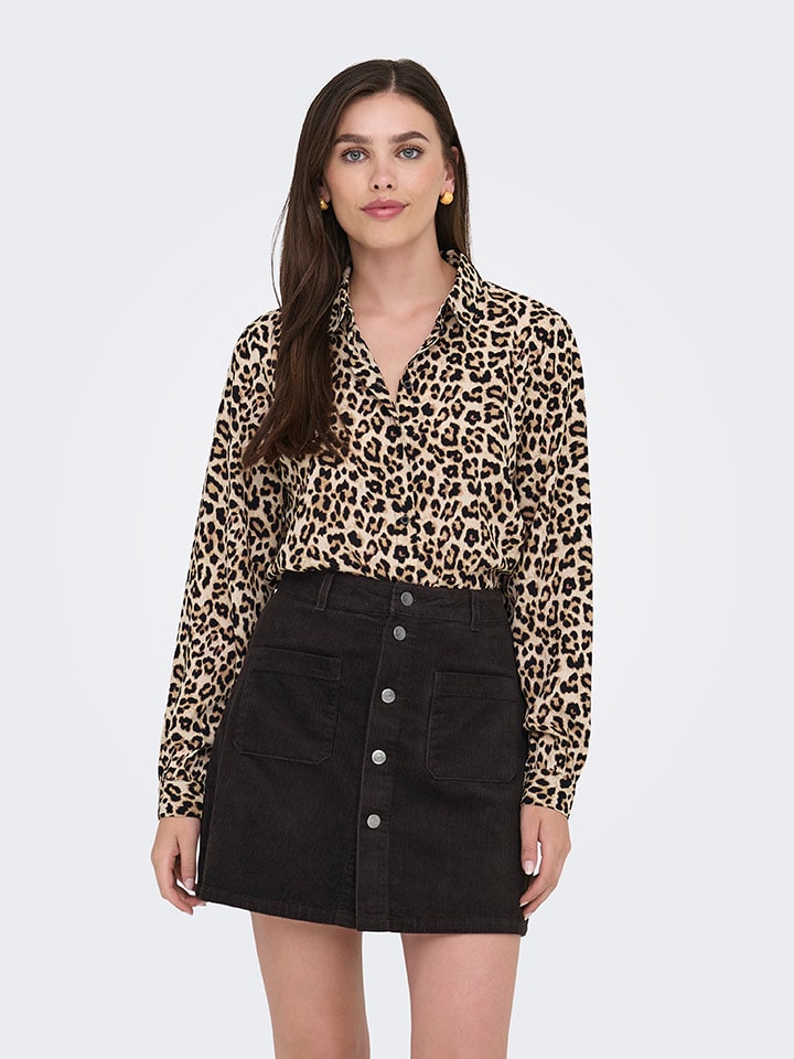 Blouse beige/zwart