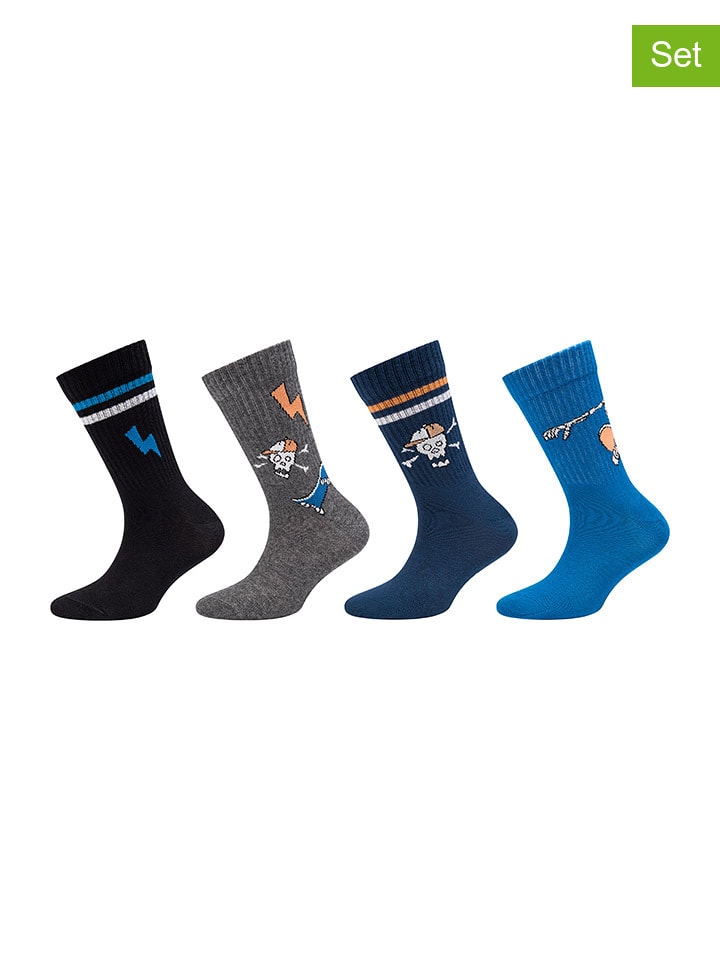 Camano Kinder Sneakersocken 6er Pack - Weiche Baumwollsocken Größe 31-34 | Stone Melange