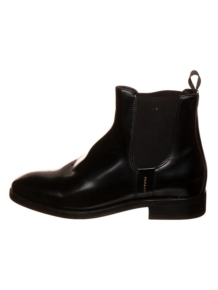Leder-Chelsea-Boots "Fayy" in Schwarz