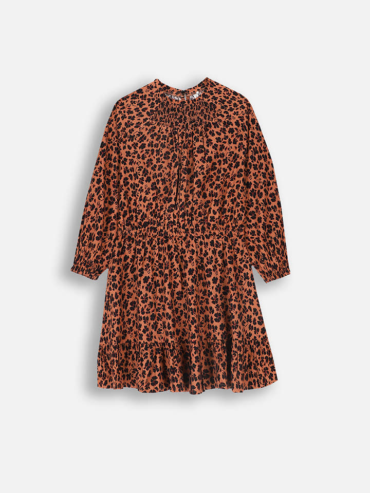 Kleid in Hellbraun/ Schwarz