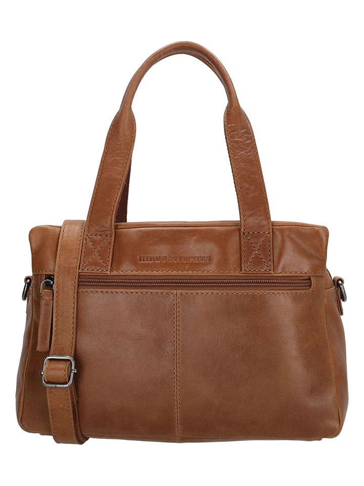 Leder-Henkeltasche in Hellbraun - (B)41 x (H)31 x (T)11 cm