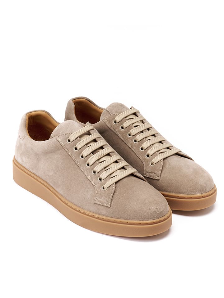Leren sneakers taupe