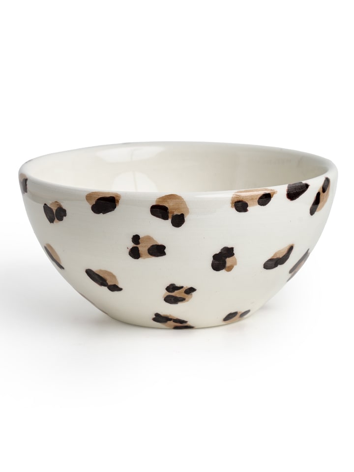 Miska "Cheetah" w kolorze biało-beżowym - Ø 16 cm