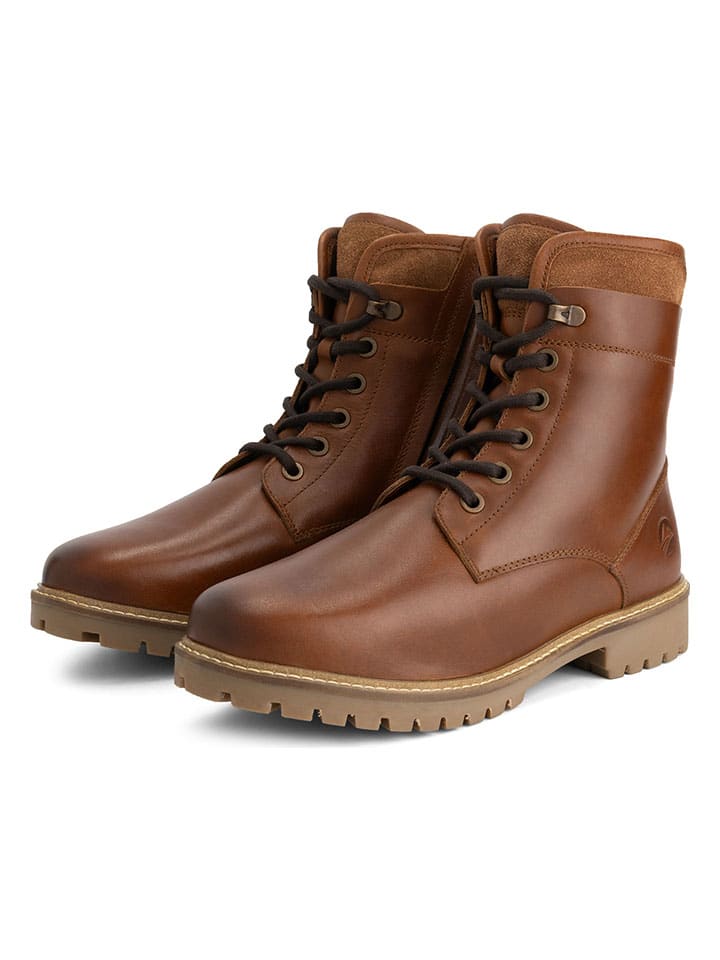 Leren boots "Langdets" lichtbruin