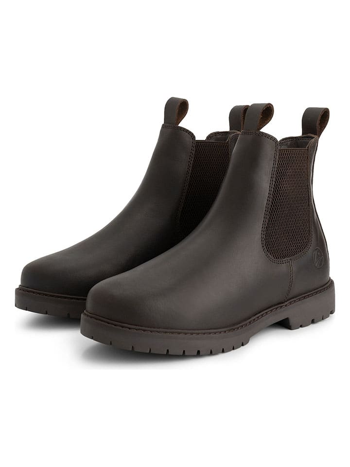Leder-Chelsea-Boots "Raufoss" in Braun