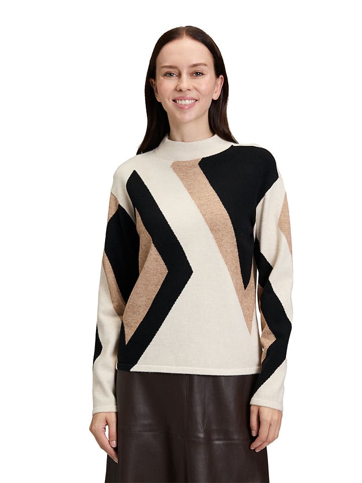 Sweter w kolorze kremowo-czarnym