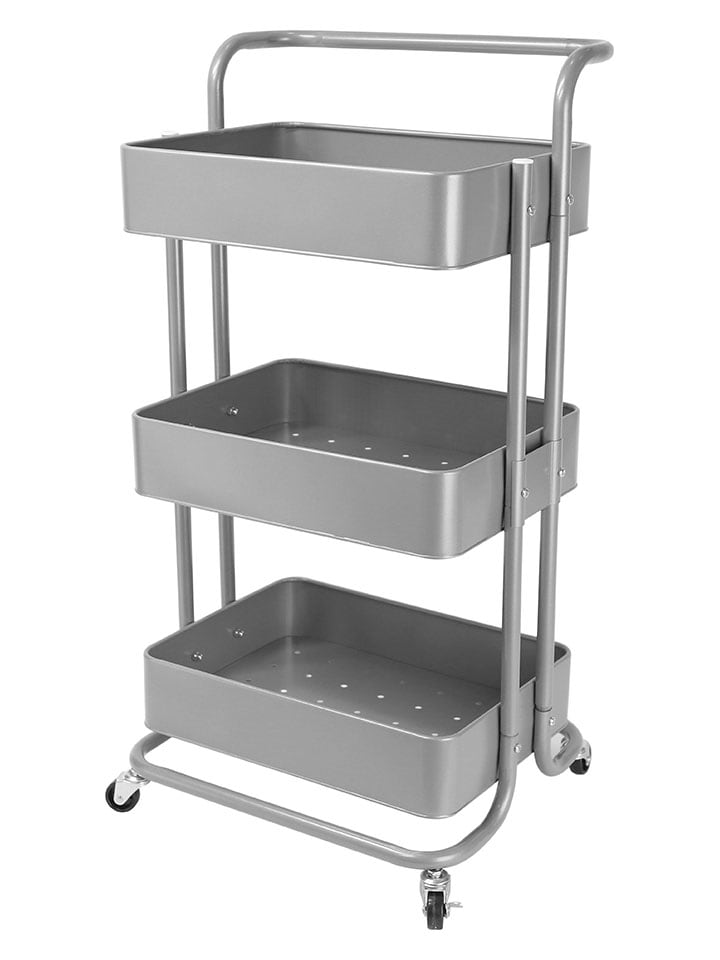 Keukentrolley zilverkleurig - (B)43 x (H)86 x (D)32 cm