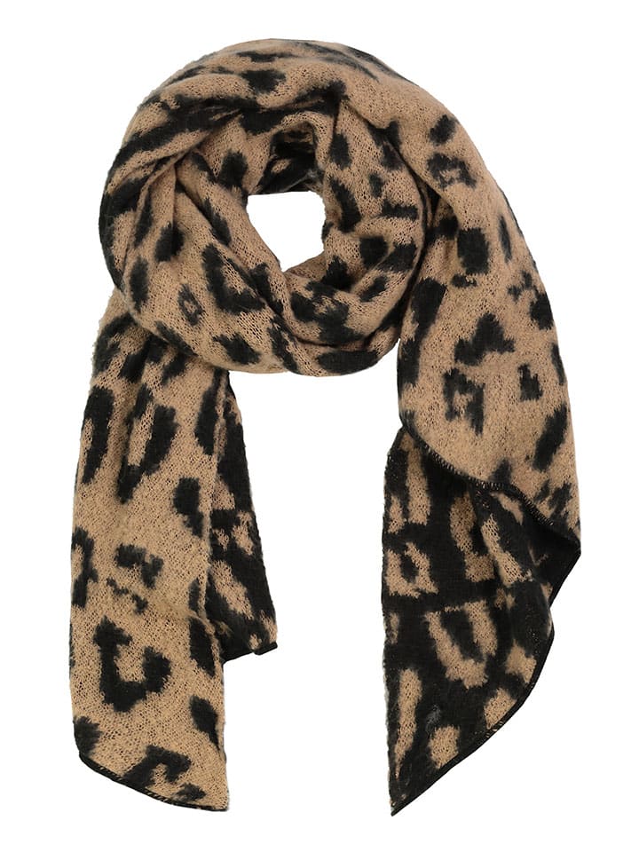 Schal in Camel/ Schwarz