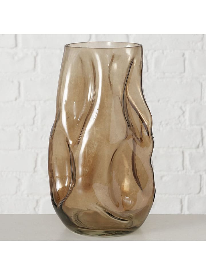 Wazon "Lojin" w kolorze beżowym - wys. 26 x Ø 16 cm
