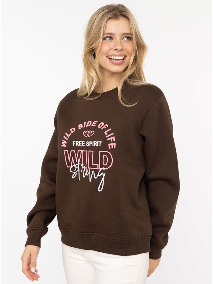 Bluza "Wild Side" w kolorze brązowym