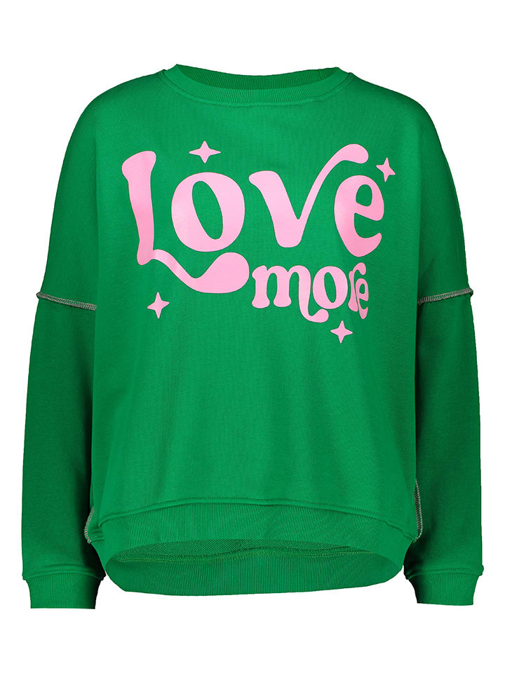 Sweatshirt "Love more" in Grün