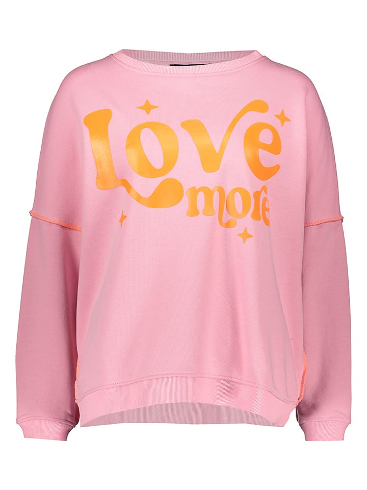 Sweatshirt "Love more" in Rosa