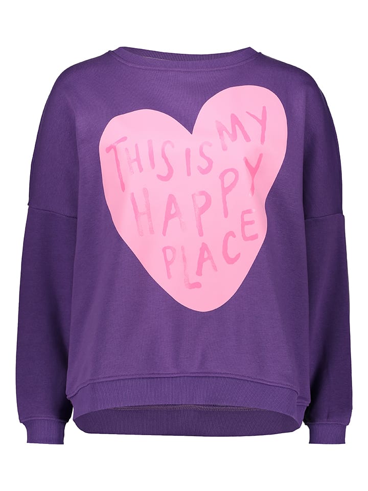 Sweatshirt "This is my happy place" paars
