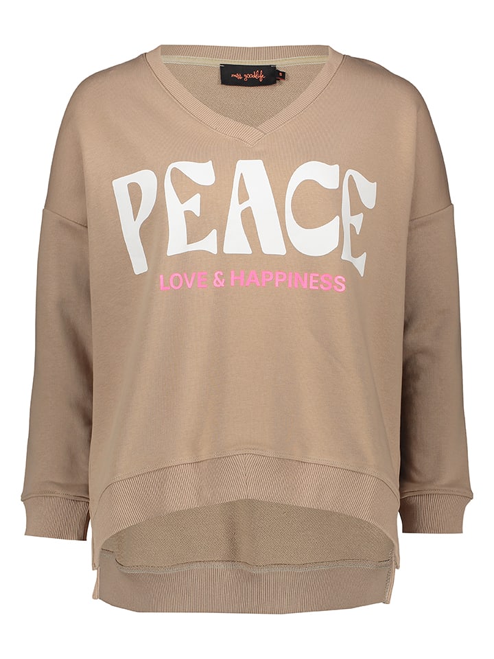 Bluza "Peace Love & Happiness" w kolorze beżowym