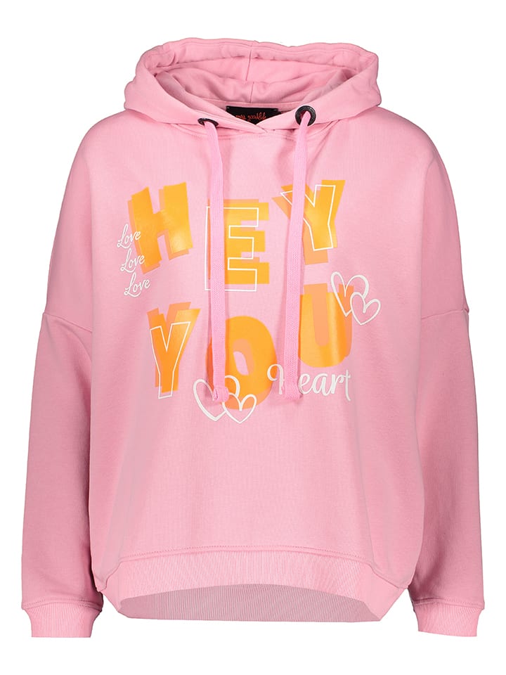 Hoodie "Hey You" in Rosa