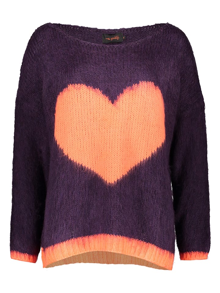Sweter "Heart" w kolorze fioletowo-brzoskwiniowym