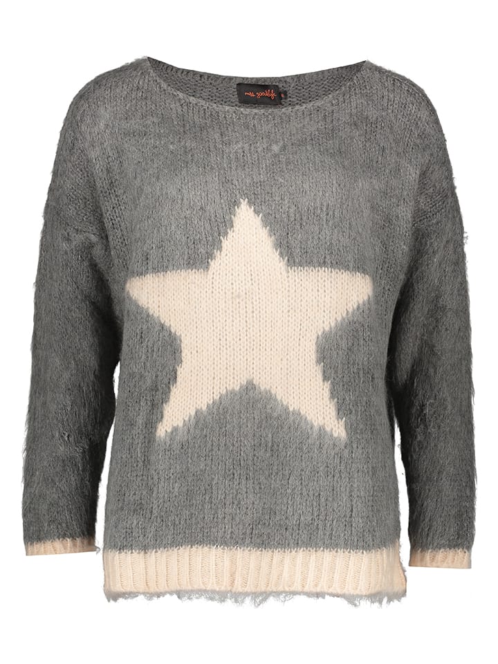 Sweter "Star" w kolorze kremowo-szarym