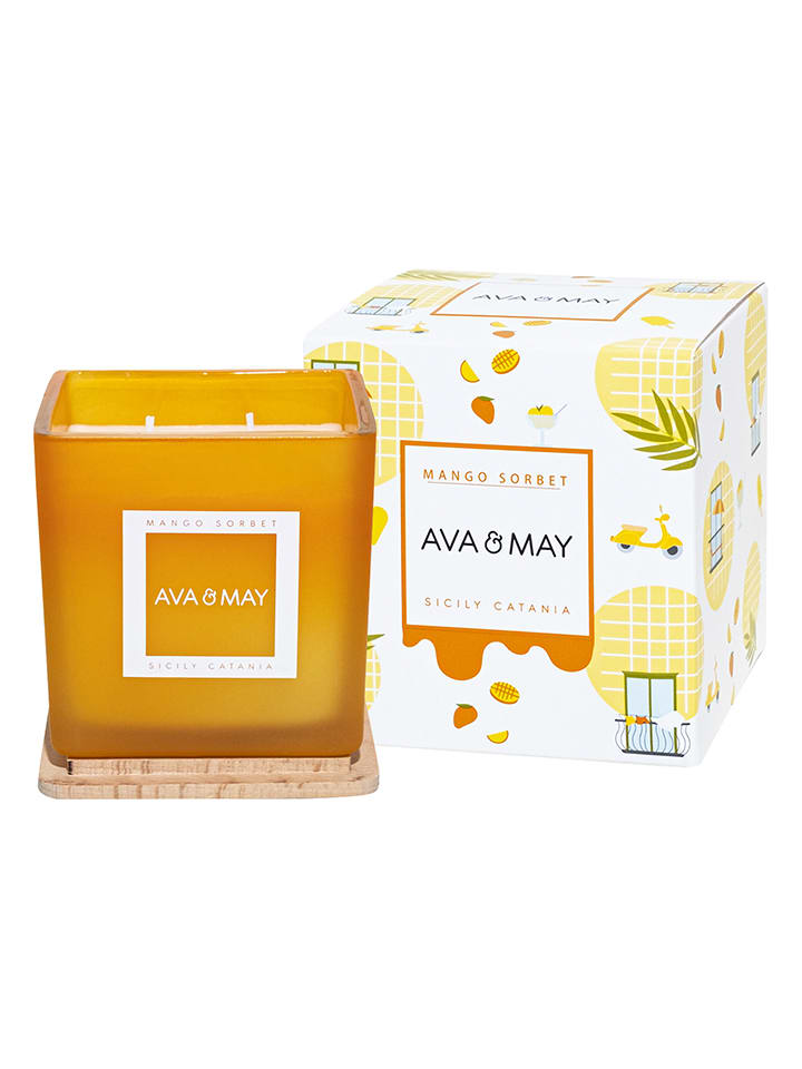 Duftkerze "Mango Sorbet" in Gelb - 450 g