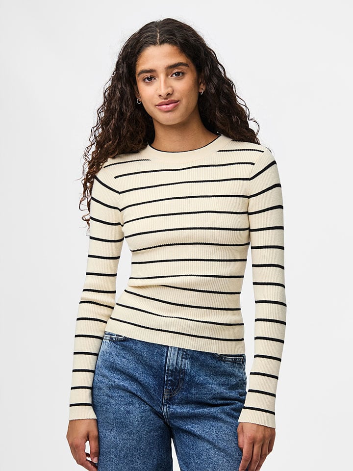 Longsleeve "Pcmira" crème/zwart