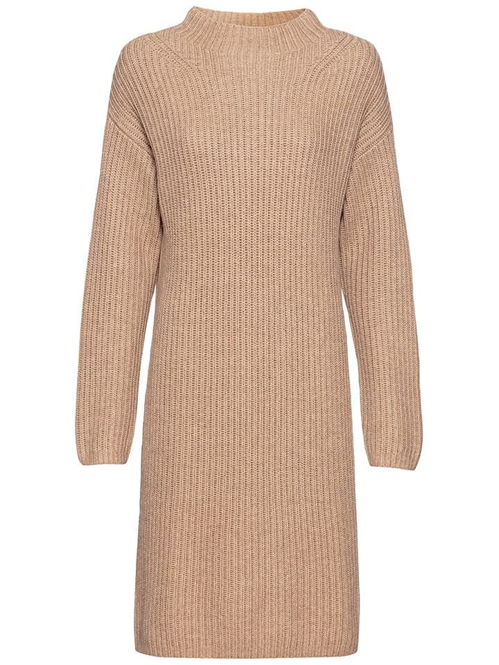Gebreide jurk beige