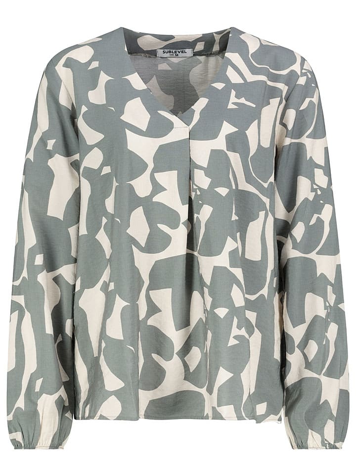 Blouse mintgroen/crème