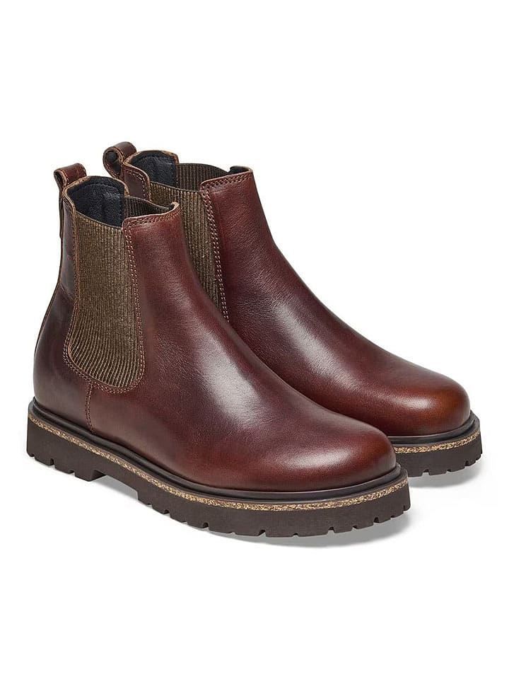 Leder-Chelsea-Boots "Highwood" in Braun - Weite S