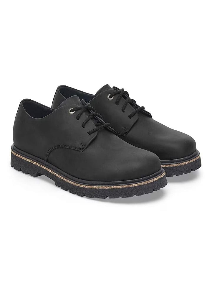 Leren veterschoenen "Highwood" zwart - wijdte S