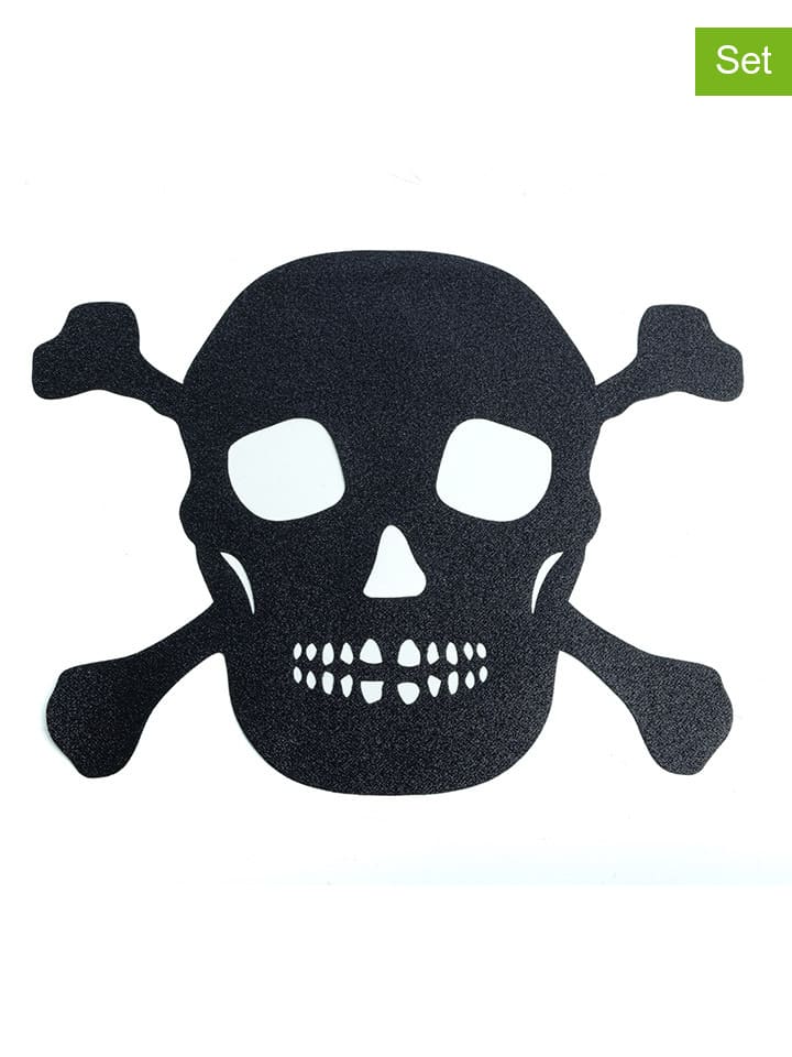 4er-Set: Tischsets ''Skull'' in Schwarz - (L)34 x (B)42,6 cm